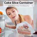 Goiio 300 Pieces Cake Slice Plastic Containers, 4.33 Inches Hinged Lid Cheese Cake Container, for Home, Bakery and Cafe