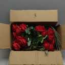 50 PCS Fake Red Roses, Artificial Red Flowers Bulk Realistic Silk Faux Rose with Stems for Wedding Decoration Anniversary Bridal Bouquet DIY Floral Arrangement Romantic Home Decor Gifts