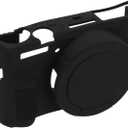 1Pc Camera Case Digital Camera Soft Silicone Protective with Removable Lens Cap Compatible with Canon Powershot G7X III Black