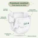 Naty BioEmbrace Baby Newborn Diapers | Sensitive Skin Safe Certified | Leak Protection up to 100% | Plant-Based Teddy Softness, Premium Comfort | Chlorine-Free | Size 2 (613 lbs), 132 Count