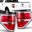 Tail Lights Assembly for 2009 2010 2011 2012 2013 2014 Ford F150 F-150 Left Driver Right Passenger Taillights Rear Brake Tail Lights Cover Replace BL3Z13404AB BL3Z13405AB (Not Included Bulb)