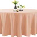 132 Inch Stain and Wrinkle Resistant Washable Polyester Table Cloth, Decorative Table Cloth for Dining Table, Buffet Parties and Wedding, Dusty Pink