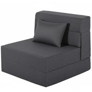 Fvkind Convertible Sleeper Chair, Removable Cover, Single Size, Gray