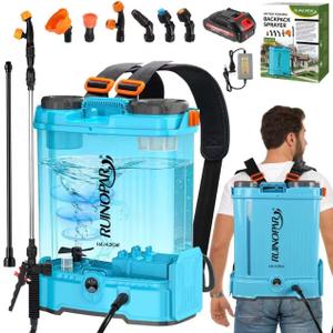 4 Gallon Battery Powered Backpack Sprayer with Auto-Mixing, Compatible with Makita 18V Battery, 21V 2.6Ah Battery, 2 Spray Wands (Stainless & Fiberglass), 100 PSI Garden Sprayer for Lawn Care