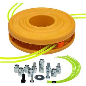 Universal Weed Eater Head, H011 Easy Load String Trimmer Head Replacement Weed Wacker Head Fits Most Standard Models of Gas and Electric Weed Trimmer, Includes 15 pcs 1FT-0.095" Trimmer Line, Yellow