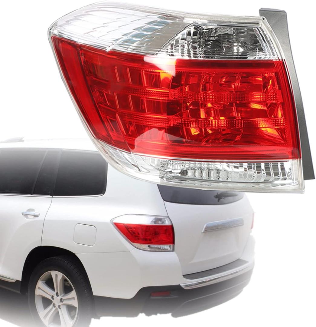 munirater 1-Pack Rear Left Tail Light Brake Lamp Assembly Replacement for 2011-2013 Toyota Highlander Driver Side 815600E070 TO2800185