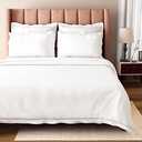 BIOWEAVES 100% Organic Cotton Duvet Cover Set, 2-Piece, 300 Thread Count Sateen Weave GOTS Certified Comforter Cover with Buttoned Closure and 1 Pillow Sham – White, 90x90 inches Full Queen