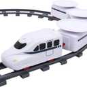 TOYANDONA Sushi Train Set Rotating Table Food Train Battery Powered Electric Train Toy Under Christmas Tree Train Track for Kids Boys Girls White