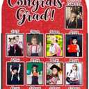 CroBlissful 27 x 16 Inch Graduation Photo Board Picture Frames Wall Decor Collage Display Red Felt Board for 4 x 3 Inch Photo DIY Picture Holder 2026 Graduation Party Decorations