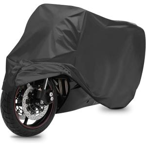 Zlirfy Motorcycle Cover,Motorcycle Accessories,Motorbike Full Cover Motorcycle Covers Waterproof Outdoor,Car Accessories Universal Motorbike Cover with Lock-Holes & Storage Bag