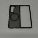 Magnetic for Samsung Galaxy Z Fold 5 Case Compatible with MagSafe [Fast Wireless Charging][Anti-Fingerprint][Military Shockproof] Translucent Matte Silicone Bumper for Z Fold 5 Phone Case,Black