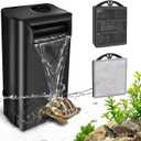 GOZILLA Turtle Tank Filter 8W 148GPH Adjustable Water Flow, Aquarium Filter for Low Water Level Tank, Turtle Filter Quiet Waterfall Fish Tank Filter for 10-30 GAL. (Black)