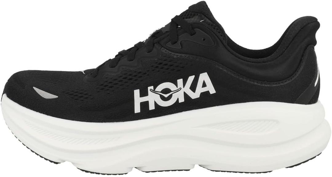 Hoka Men's Bondi 9 Sneaker (10.5, Black/White)