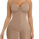 SHAPERX Women's Shapewear Bodysuit Tummy Control Seamless Zip-Up Body Shaper Waist Defining Silhouette (2XL)