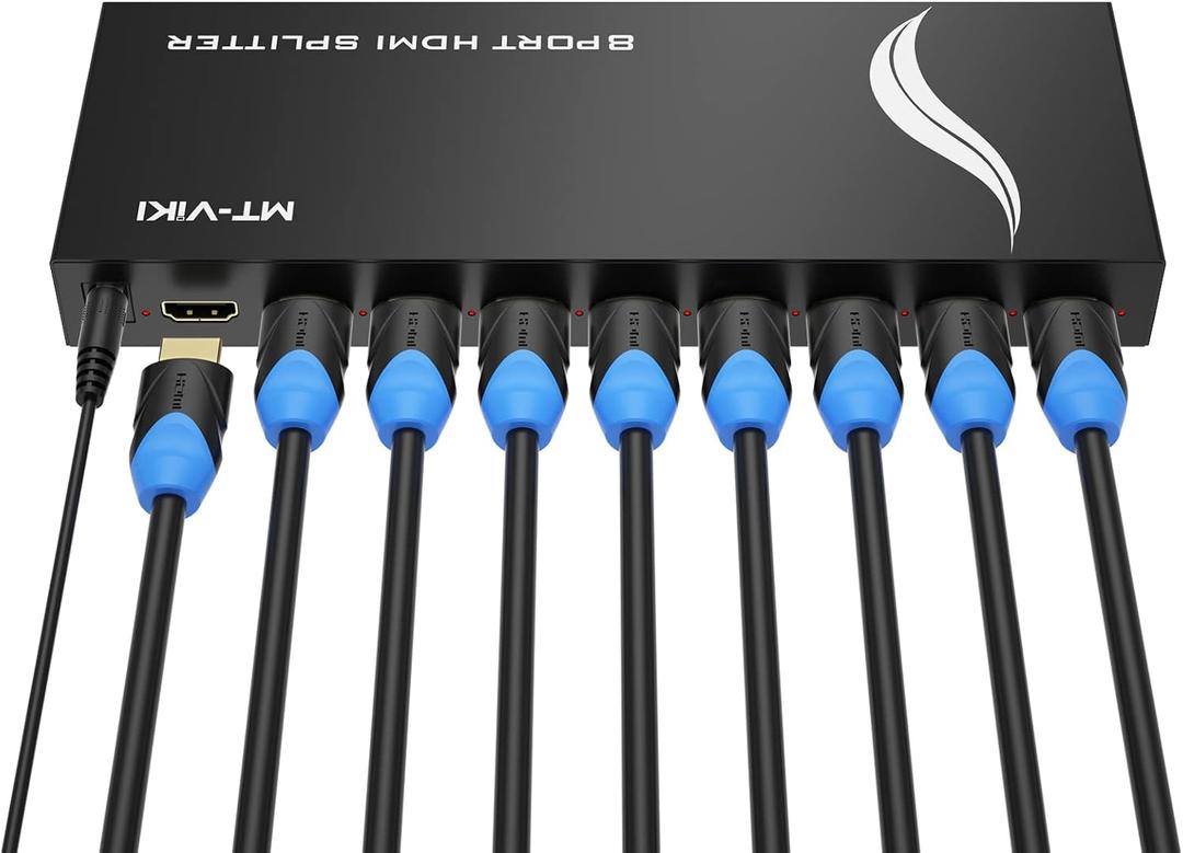 MT-VIKI 4K 1x8 HDMI Splitter 1 in 8 Out, 8 Port Powered HDMI Splitter Multi Monitor Outputs 3D 4Kx2K@30Hz for Projector, HDTV MT-VIKI 4K 1x8 HDMI Splitter 1 in 8 Out, 8 Port Powered HDMI Splitter Multi Monitor Outputs 3D 4Kx2K@30Hz for Projector, HDTV