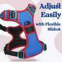rabbitgoo Dog Harness Small Sized, No Pull Easy On & Off with 3 Buckles Pet Harness, Adjustable Soft Walking Vest with 2 Clips and Handle, Reflective for Small Dogs, Royal Blue & Red, S