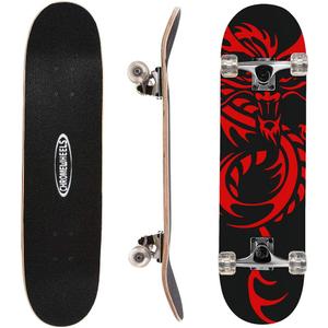 ChromeWheels 31 inch Skateboard Double Kick Skate Board Cruiser Longboard 8 Layer Maple Deck Skateboards for Kids and Beginners