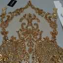 Handmade red/Blue/Gold/Green Rhinestones lace Bodice Applique Sewing Beads Crystal Trim Patches Accessory for Dress Clothes (Light Champagne)