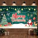 Festive Merry Christmas Banner Colorful Xmas Tree Decoration Santa Claus Snowflake Banner for Home Party Holiday Celebration
