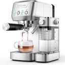 MAttinata Cappuccino Machine 20 Bar, Professional Espresso Machines for Home and Office with Automatic Milk Frothering System, Barista Compact Latte Maker for Coffee Lovers, Stainless SteelMattino
