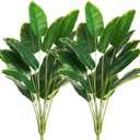 Melorca&Guilla Artificial Plants 2PCS 30Artificial Bird of Paradise Plants,Faux Banana Tree,Fake Plants Tropical Greenery Shrubs Bushes for Garden Porch Window Box Shop Office Home Dcor