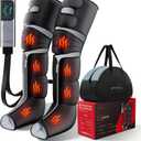 Leg Massager with Heat and Compression, Foot Massager for Circulation and Pain Relief, 3 Timers, 12 Intensity, 6 Modes,3 Heating with Knee Massager, Gifts for Mother Men Women
