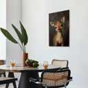 Retro Adorable Christmas Reindeer Canvas Wall Art Rudolph the Red Nose Reindeer Poster Dark Academia Aesthetic Whimsical Deer Print for Vintage Bedroom Living Room Decor Unframed12x18inch