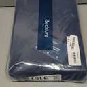 Bedsure 100% Washed Cotton Duvet Cover Queen Size - Navy Minimalist Cotton Duvet Cover Linen Like for All Seasons - GentleSoft Plain Simple Bedding (Navy, Queen, 90"x90")