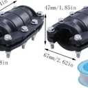2 Pcs 1" Pipe Repair Clamp Leak Sealer, Emergency Pipe Repair Kit | Fitting for PE/PVC Pipe Repair, Steel Pipes, Iron Pipes, 1 15mm Roll of Raw Material Tape of Length 6 Meters