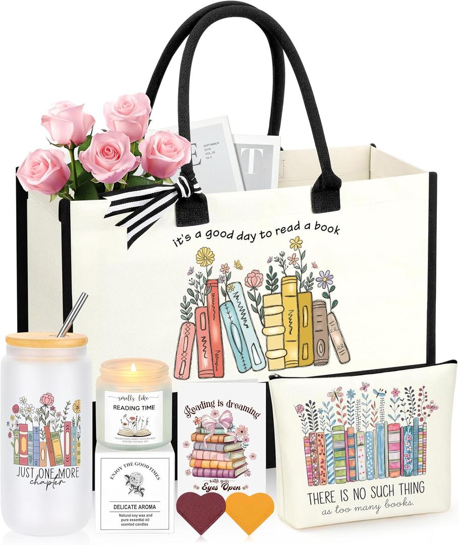JoycuFF Book Lovers Gifts, Gifts for Book Lovers Women, Bookish Gift Accessories for Readers, Gift for Librarian Bookworms Reading Club Birthday Christmas