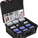 Graded Card Case Storage Box: Trading Card Storage Box with 9 Dividers for PSA BGS SGC Top Loaders Sports Cards, Waterproof Hard Slab Case for Baseball Football Basketball Magnetic Cards (Holds 600+)