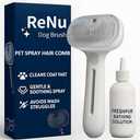 ReNu Dog Brush, Fresh Fur Shower Brush, 3-in-1 Self-Cleaning Steamy Pet Brush for Dogs & Cats – Grooming Tool for Long & Short Hair, Removes Loose Hair & Reduces Shedding