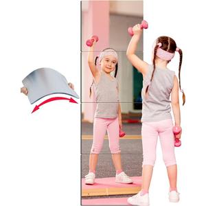 Unbreakable Full Length Wall Mirror Cheap,Over The Door mirror,Extra Thick 1/8",56"x14" 4Pcs 14"x14",Made Of Shatterproof Plexiglass Acrylic,Long Mirrors For Bedroom Closet,Workout For Home Gym Body