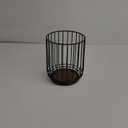 Kitchen Utensil Holder, Large Wire Utensil Holder for Kitchen Counter (W6.2” x H7.5”) with Acacia Base