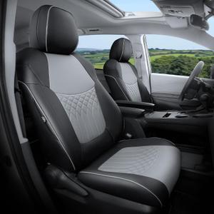 Customized for Toyota Sienna Seat Covers 2021-2026 Sienna 8 Seats 3 Row, Leather Car Seat Covers Waterproof Seat Covers Full Set for Cars, Car Seat Protectors, Airbag Compatible(BlackGrey)