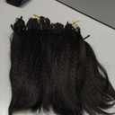 Synthetic Kinky Straight Crochet Braid Hair with Adjustable Pre-looped Yaki straight Crochet Braiding Hair Extension for Black Women 6 Packs 14 Inches 96 Roots 1B#