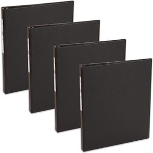 Avery Economy 3 Ring Binder, 1/2 Inch Round Rings, 4 Black Binders (03201)