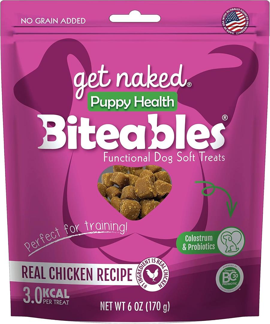 2 x Get Naked 1 Pouch Puppy Health Soft Dog Treats, 6 Oz, Brown (201578) (EXP 07/11/27)