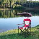 HIGH POINT SPORTS Camping Chairs with Shade, Heavy Duty Canopy Lounge Chair Sunshade Hiking Travel Chair with Cup Holder for Outdoor, Camping, Beach and Patio, Red