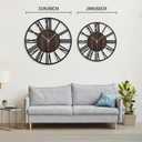LEIKE Extra Large Wall Clocks,Silent Little Ticking,Battery Operated Vintage Round Modern Wood Wall Clock for Living Room, Bedroom,Farmhouse,Office Home Decor-32 Inch(Black-Roman Numerals)