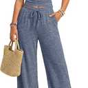 Trendy Queen Womens 2 Piece Lounge Matching Sets Wide Leg Pants Crew Neck Short Sleeve Shirt Sweatsuits, Size XS