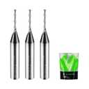 1/16 Router Bit 1/4 Shank, 1/16 CNC Router Bits 1/4 Shank, 1/16 Upcut CNC Bit, Up Cut Spiral Router Bits 1/4 , Solid Carbide Router Bits 1/4, Ideal for Wood Inlay, Plunge Plastic 3PCS