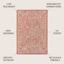JONATHAN Y Boho Medallion Indoor Outdoor Round Area Rug 4 Ft Red/Taupe, Malta Textured Weave for Backyard, Patio, Porch, Easy-Cleaning, High Traffic, Pet-Friendly, Non-Shedding (SMB104A-4R)