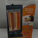 Comfort Zone Oscillating Portable Space Heater, Flat Panel, Halogen, Infrared, Electric, Adjustable Tilt, Overheat Sensor, Stay-Cool, & Tip-Over Switch, Ideal for Home, Bedroom, & Office, 800W, CZHTV9