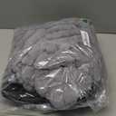 Teenyyou 2 Pcs 20 x 15 Inch Unstuffed Pouf Cover Ottoman Foot Rest - No Filler, Faux Rabbit Fur Foot Stool Floor Bean Bag Floor Chair Storage for Living Room Bedroom Home Decor(Gray)