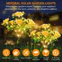 Neporal Solar Garden Lights Outdoor Waterproof IP65 4PK Dusk to Dawn Carnation Solar Flower Lights for Garden Decor Yard Decor Patio Decor, Garden Solar Lights Outdoor Gardening Gifts