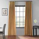 HPD Half Price Drapes Faux Silk Blackout Curtains 96 Inches Long for Bedroom & Living Room Vintage Textured Blackout Curtain (1 Panel), 50W x 96L, Flax Gold