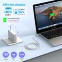 Macbook Pro Charge,140w Fast Mac book Air/Pro Charger With 6FT Fast Charger USB C to C Cable Cord For Apple MacBook Pro/MacBook Air 16 15 14 13 Inch,M1 M2 M3,iPad Pro,Samsung Galaxy & All USB C Device