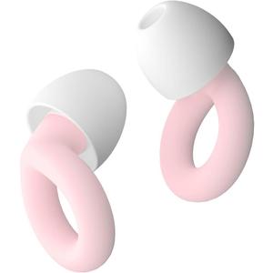 Earplugs for Sleeping, 33db Noise Canceling Ear Plugs, Waterproof Reusable Noise Canceling Earplugs for Concerts, Motorcycles, Travel and Hearing Protection - 8 Ear Tips in XS/S/M/L, Pink