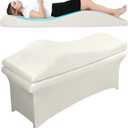Ergonomic Lash Bed Topper Massage Table Pad, 30D Foam Esthetician Beds Mattress Toppers for Lash Tech Facial Wax, Beauty Salon Massage Bed Topper with Milk Touch & Washable Cover-Cream White